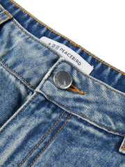 Women's Casual Wide Leg Cropped Straight Jeans