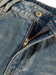 Women's Casual Loose Fit Cropped Cargo Jeans