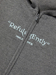 Women's double-zipper hooded letter cardigan