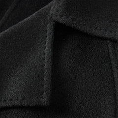 Women's Black Belted Wool Coat