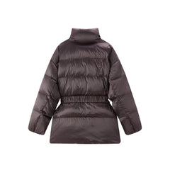 Women's Glossy Belted Thermal Down Jacket