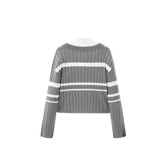 Women's Two-piece Striped  Knitted Shirt