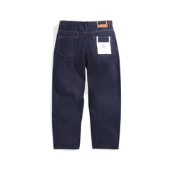 Men's Vintage Contrast-Stitch Wide-Leg Jeans