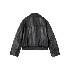 Women's Textured Moto Leather Jacket