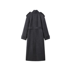 Women's Double-Breasted Trench-Style Cashmere Coat