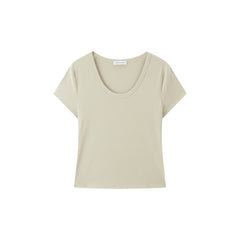 Women's Slim-Fit Antibacterial U-Neck T-Shirt