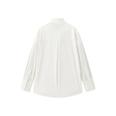 Women's Brushed Oversized Stand-Collar Shirt