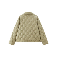 Women's Lightweight Puffer Jacket with Drawstring Hem