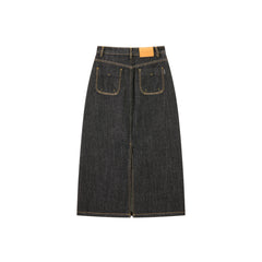 Women's Pocket Midi Denim Skirt