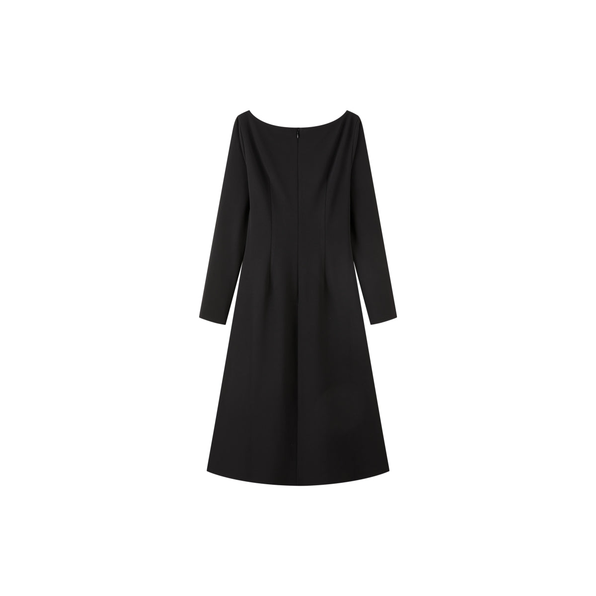 Women's Black Slash Neck Waist Dress