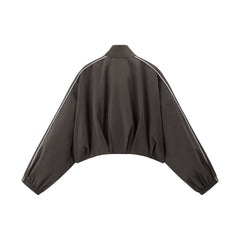 Women's Oversized Jacket with Side Seam Piping