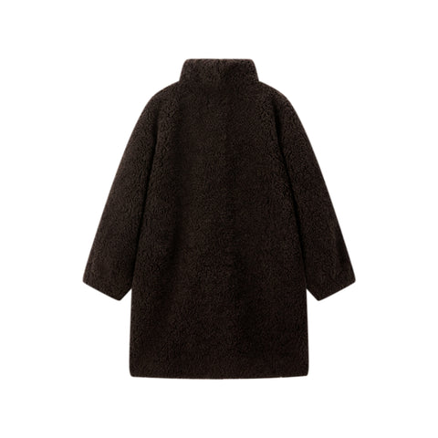 Peacebird Women *US Final Sale* Women's Curly Wool Stand-Collar Coat