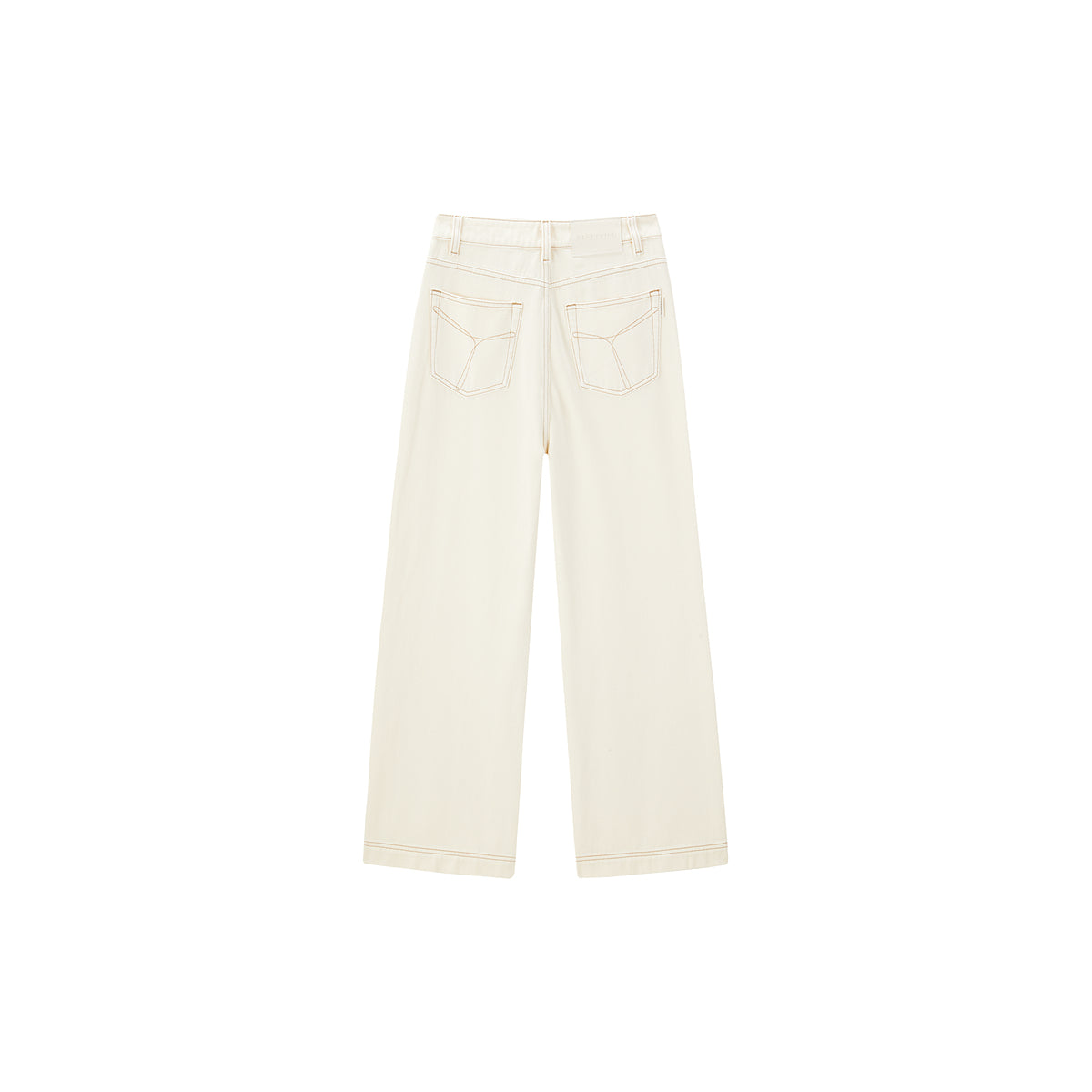 Women's Beige High Waist Straight Fit Jeans