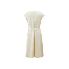 Women's Asymmetrical Sleeveless Dress with Belt