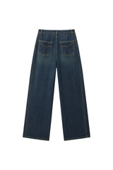 Women's Washed High-Waist Wide-Leg Jeans