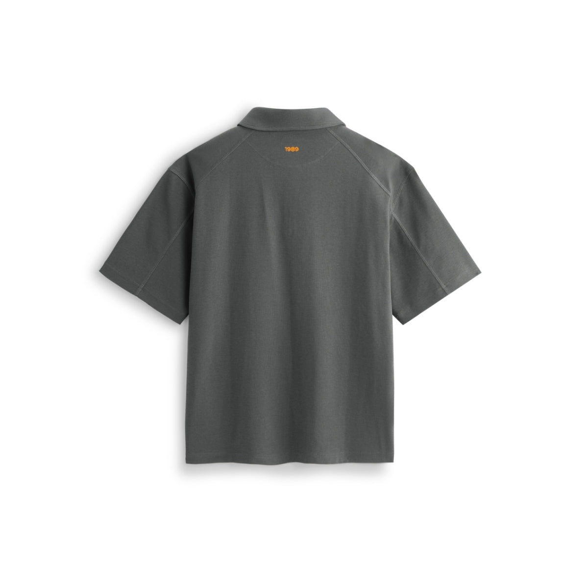Men's Waffle-Knit Polo Shirt with Label