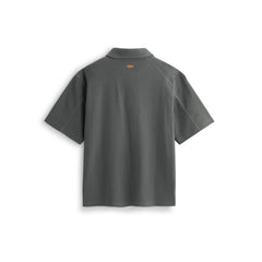 Men's Waffle-Knit Polo Shirt with Label