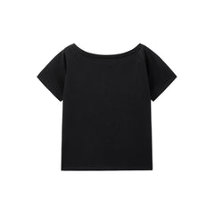Women's Embroidered Boat-Neck T-Shirt