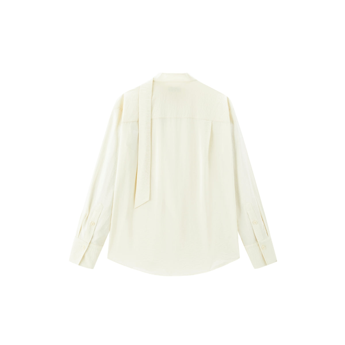 Women's Textured Shirt with Flowing Neck Tie