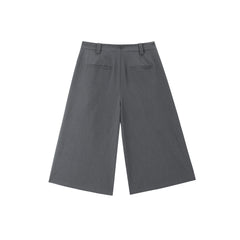 Women's Pleated Wide-Leg Tailored Bermuda Shorts