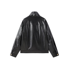 Women's Relaxed PU Moto Jacket