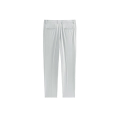 Men's Gray Textured Straight-Leg Pants