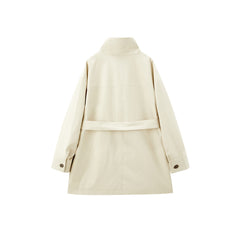 Women's Asymmetric Trench Jacket in Contrast Colors