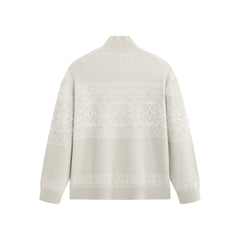 Men's Fair Isle Mock-Neck Knit Sweater