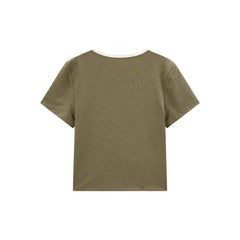 Women's Contrast Slim-Fit Cropped T-Shirt