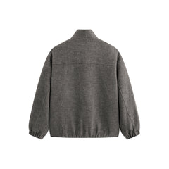 Men's Stand-Collar Wool-Blend Tailored Jacket