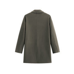 Men's Wool-Blend Notched-Lapel Coat
