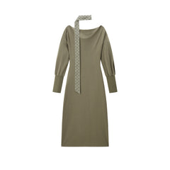 Women's Off-Shoulder Long-Sleeve Knit Dress