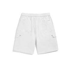 Men's Beige Utility Embroidered Cargo Shorts