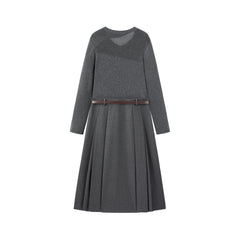 Women's Wool-Blend Knit Panel Dress