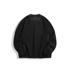 Men's Solid Pullover Sweatshirt with Elastic Hem