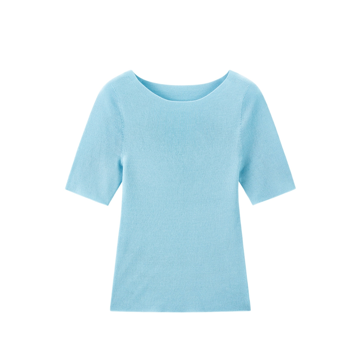 Women's Slim-Fit Stretch Wool-Blend Short-Sleeve Top