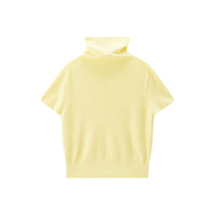 Women's Wool-Blend Drape-Neck Short-Sleeve Knit Top