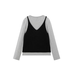 Women's Long-Sleeve T-Shirt & Cashmere-Blend Vest Set
