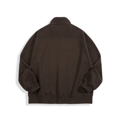 Men's Solid Stand-Collar Zip-Up Sweatshirt