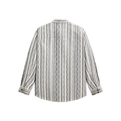 Men's Loose-Fit Textured Stripe Jacquard Shirt