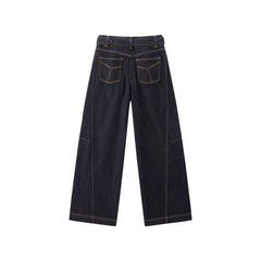 Women's Curved-Leg Jeans with Self Belt