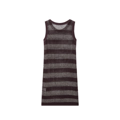 Women's Sleeveless Fitted Striped Knit Dress