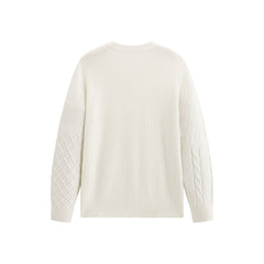 Men's 3D Cable-Knit Panel Sweater