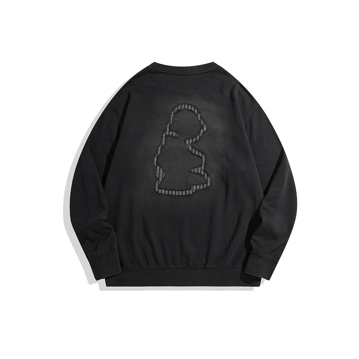 Men's Black Gradient Embroidered Sweatshirt