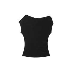 Women's Solid Drape-Neck Slim-Fit Tee