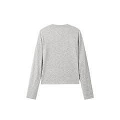 Women's Layered-Look Henley Top with Lace Panels