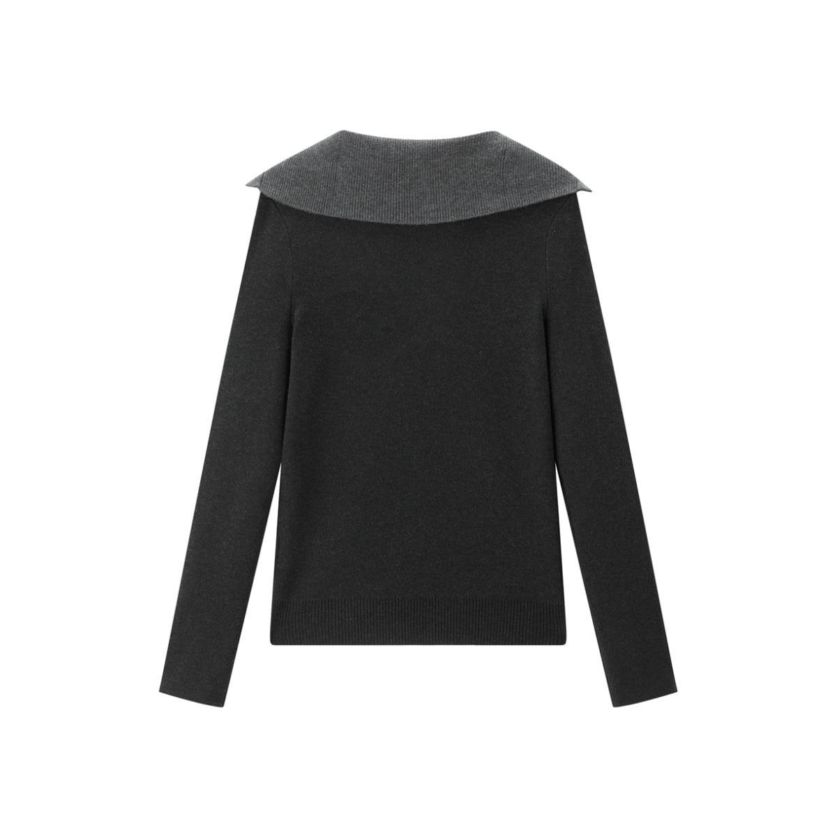 Women's Wool-Blend Wide-Lapel Knit Pullover