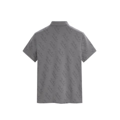 Men's Cooling Polo Shirt with All-Over Letter Print