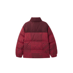 Women's Red Pattern Puffer Jacket