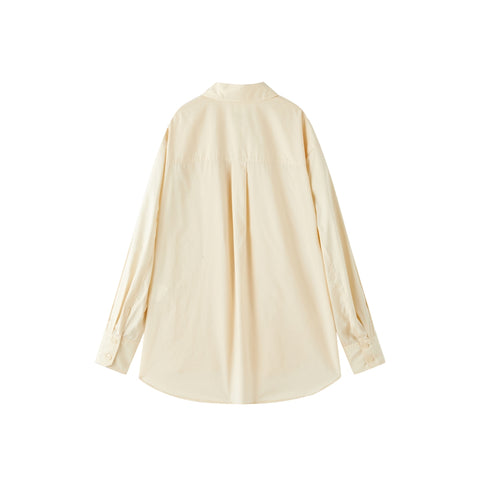 Women's Tencel-Cotton Blend Shirt with Flowing Tie